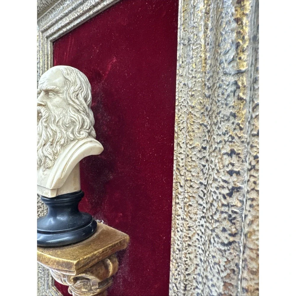 Leonardo Figurine Sculptor G. Ruggeri Made In Italy Wall Sconce Frame 19x13" - Picture 5 of 10